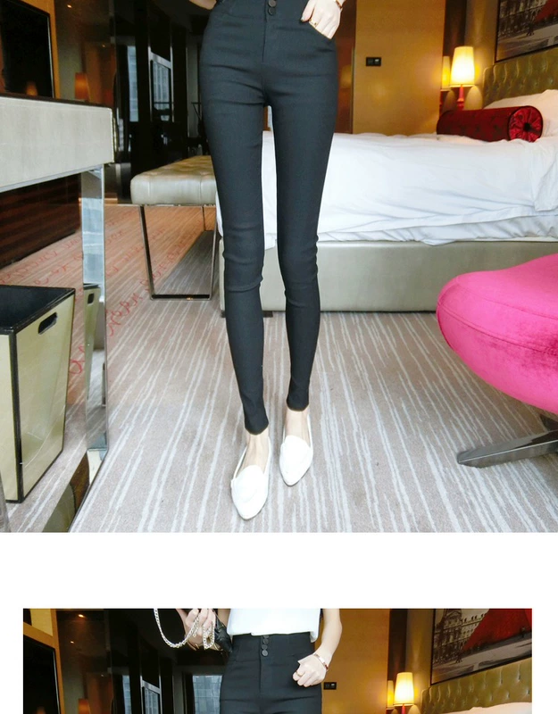 Quần legging nữ mặc cộng với nhung dày 2018 mới cao eo đen chân thu đông và quần bút chì Hàn Quốc