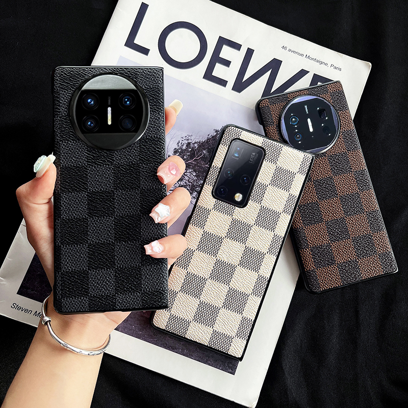 Big Brand Plaid Suitable for Huawei Matex5 Mobile Phone Case Lv3 Collector's Edition Foldableing Screen Matex2 Protective Cover Trendy Brand Checkerboard Luxury Anti-Fall Back Shell Shell Leather Men's and Women's High-End Business