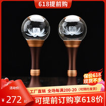 Crystal lotus lamp Buddha for lamp LED Seven color for lamp Buddha lamp long Ming light Buddhist supplies Guanyin Caiyin God Lantern Pair