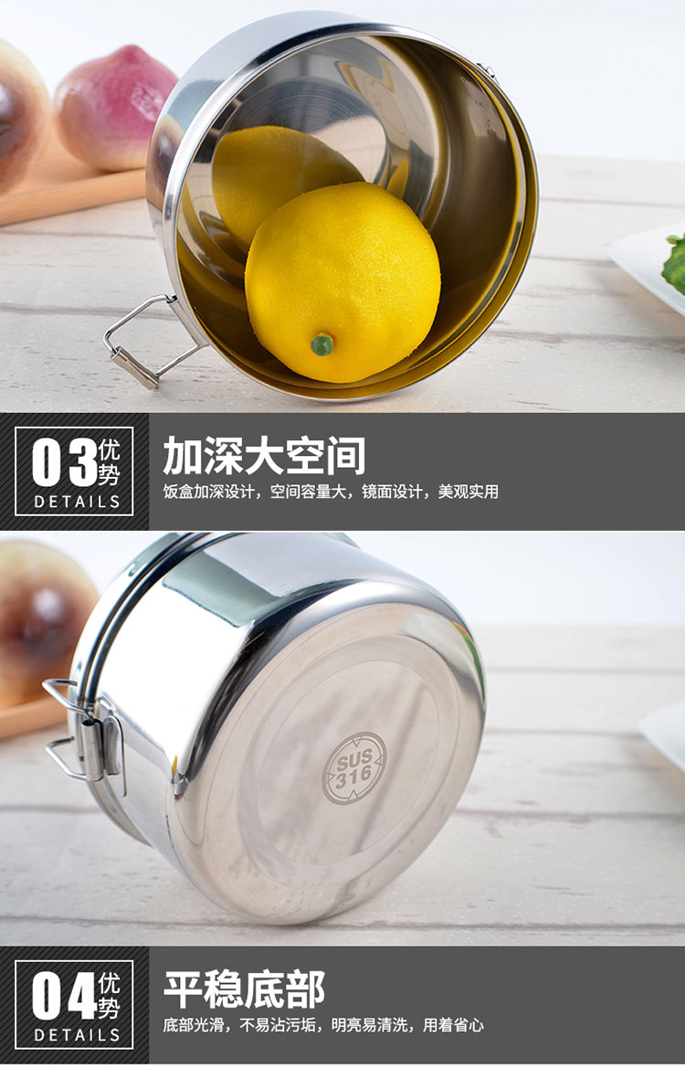 Beibei xanh đôi hộp thép không gỉ 316 hộp tròn nhà gói nhân viên văn phòng đơn giản với nắp hộp ăn trưa - Hộp cơm điện sưởi ấm hộp cơm điện 2 tầng mocato m601