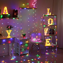 LED stars small colored lights flashing lights string lights Christmas stars girl hearts net red room decoration bedroom decoration