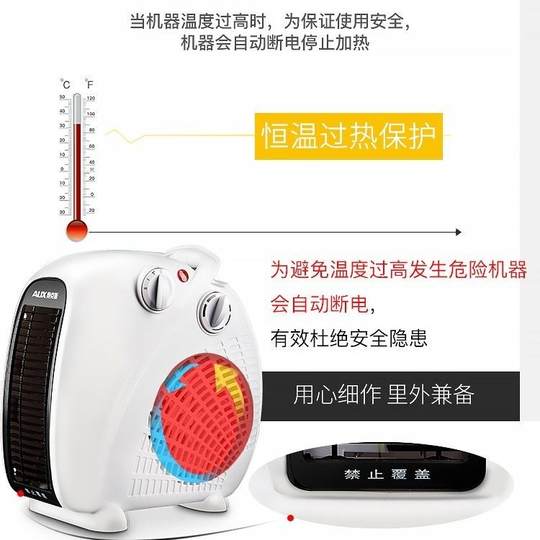 Oaks Heater for Home Use, Fan Heater for Office, Dual-Use for Heating and Cooling, Mini Electric Heater, Small Sun Heater