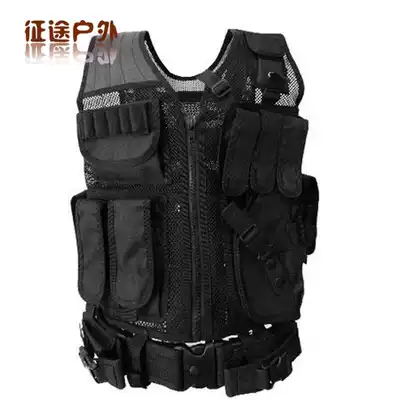 Summer breathable net black combat vest Army fans CS field protective equipment Special Forces multi-function tactical vest