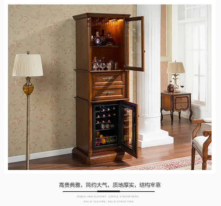 đồ trang trí tủ rượu Tủ rượu tùy chỉnh Kim Trang Gỗ rắn Châu Âu hộ gia đình tủ lạnh tủ lạnh Tủ lạnh đồ trang trí tủ rượu