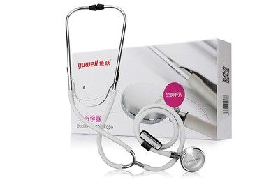 Fish leap single-use dual-use stethoscope hospital with multi-functional copper stethoscope earpiece to listen to fetal heart