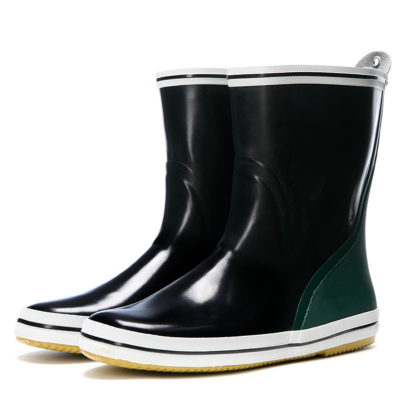 Rain shoes men's middle tube rain boots autumn and winter rubber shoes outdoor overshoes waterproof fishing shoes plus velvet plus cotton warm water shoes