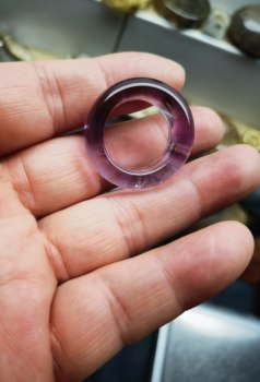 Natural amethyst raw stone hand-carved ring ring 18.5 strips wide 9.4 weight 8.2 grams one picture one item