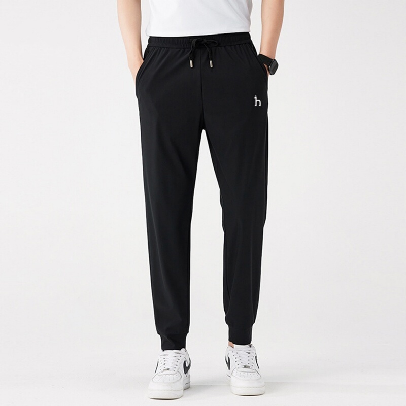 Authentic Hajji | Men's Casual Pants, Summer Quick-Drying Sports Jogger Pants, Lightweight Ice Silk, No-Iron Business Trousers