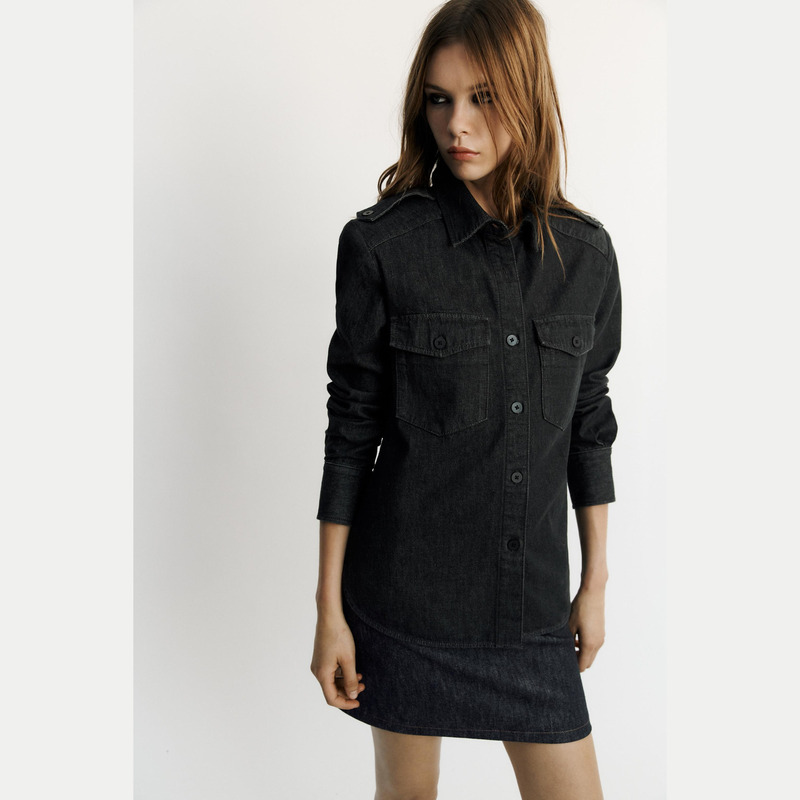Zero Point October Spanish Authentic Purchase Zara Denim Pocket Shirt 1300/261 1300261