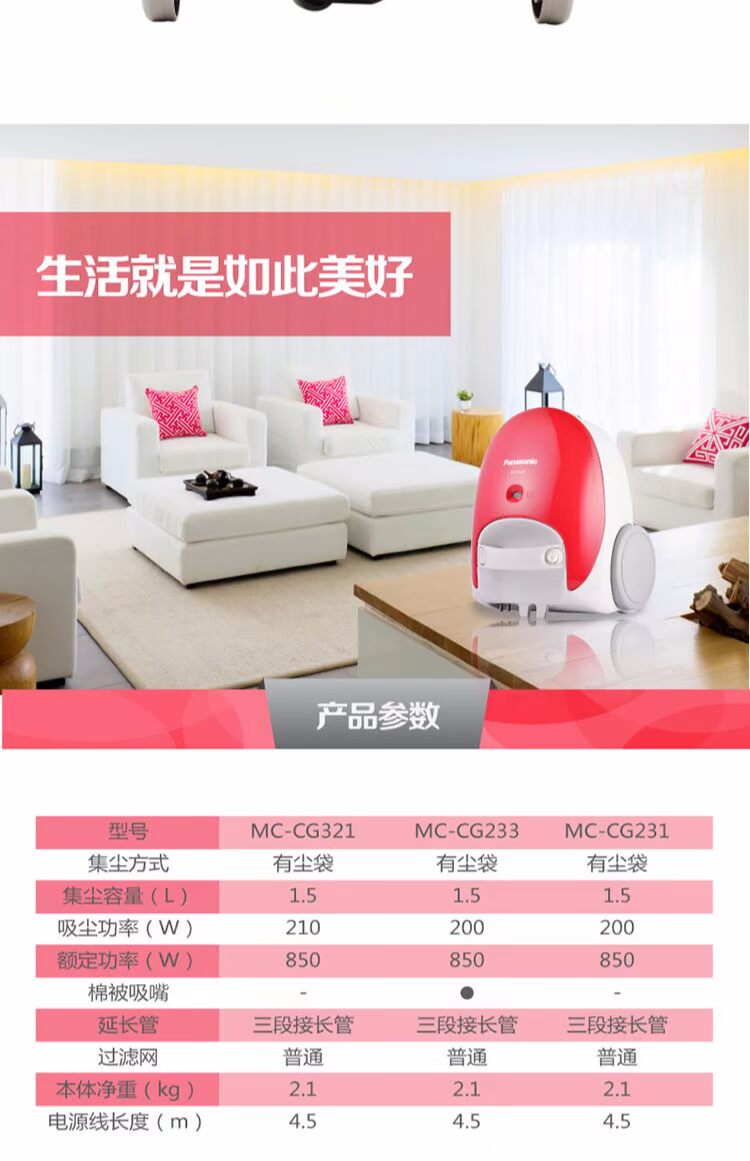 Máy hút bụi cầm tay Panasonic MC-CG321 loại nhỏ dành cho gia đình - Máy hút bụi robot hút bụi xiaomi gen 1
