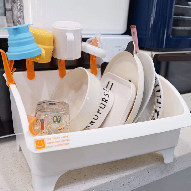 Japan inomata plastic drain bowl storage rack Kitchen drain rack Tableware bowl storage drip rack