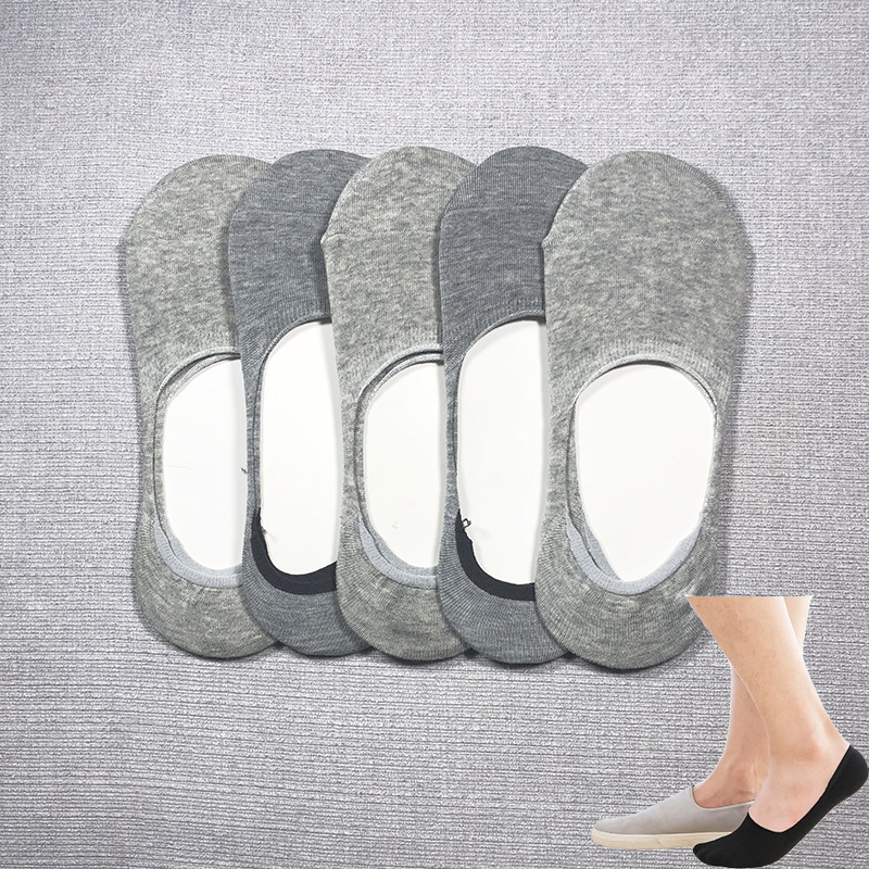 5 đôi tất nam mùa hè vớ cotton màu rắn phần mỏng cotton nam vớ mùa thu và mùa đông thấp để giúp trượt ống khử mùi ngắn bán buôn - Vớ nam tất cao cổ nam