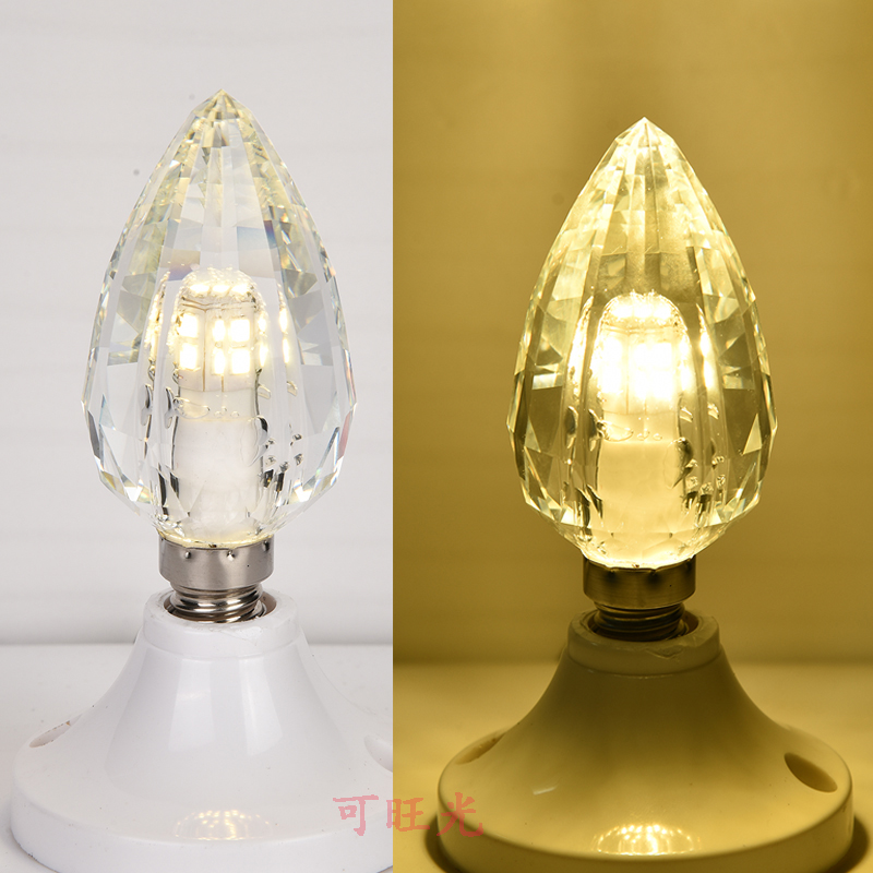 New LED diamond bulb E14 small screw transparent crystal bulb light source decorative lighting candle energy-saving bulb