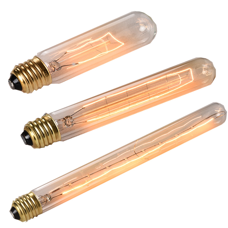 Edison Retro Light Source E27 screw 40 watt long strip flute flute flute tungsten yellow bulb
