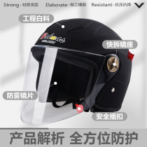 Jun Haurong Electric Car Helmet Men And Womens Four Seasons Winter Sun Protection Electric Bottle Car Safety Helmet Light Semi-Capsized