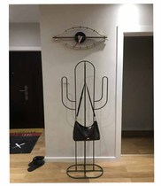 Nordic Landing Style Bedroom Pole Minimalist Hanger Iron Art Clothing Rack Mesh Red Cactus Creative Vertical Cloakhat Rack