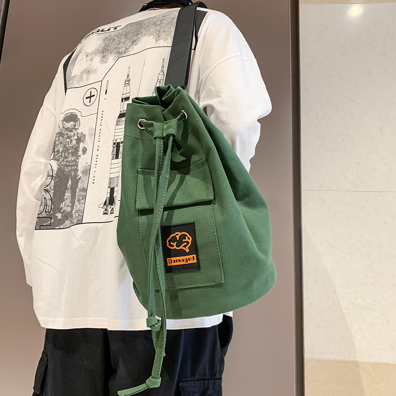 Tooling Diagonal Satchel Men's Day Department Street Functioning Wind Large Capacity Tide Card Men Buckets Bag SHOULDER BAG SPORTS SINGLE SHOULDER BAG