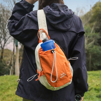 Outdoor sports contrast chest bag for men and women, lightweight multi-functional small backpack, hiking and mountaineering backpack, casual crossbody bag