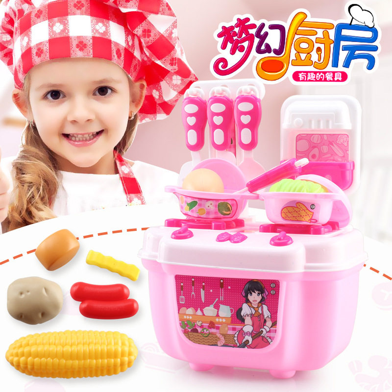 Dress Home Wine Toy Children Emulation Kitchen Small Table Kindergarten Baby Cook Cooking Cooking Kitchenware Cutlery Toys