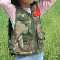 Collar childrens tactical vest multifunctional camouflage vest real person CS clothes eating chicken vest outdoor performance clothing