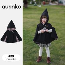 Childrens winter clothing baby girls cloak windproof coat girls woolen coat fashionable coat girls fashionable winter clothing