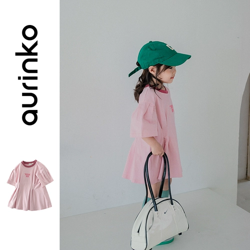 Летнее платье, детская хлопковая юбка, летняя одежда, в западном стиле