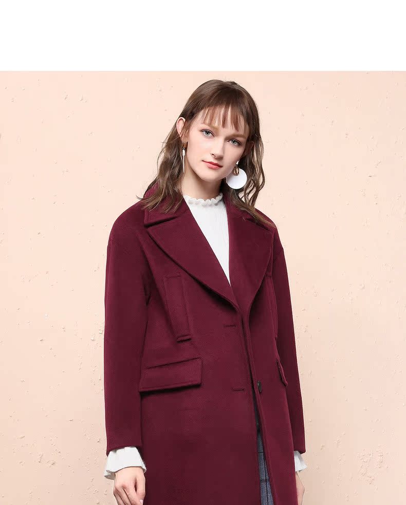 Trăm bản đồ 2018 áo len dài tay nữ thon gọn phần dài eo eo áo len retro 1711T38 áo dạ cổ lông trẻ trung