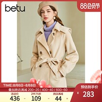 betu Baitu 2020 winter new wool coat British style XS small wool coat womens mid-length tide
