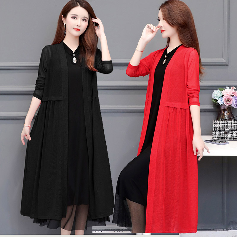 Outside Hitch Cardiovert Woman Thin medium Long version 100 Lapped Ice Point Sunscreen Fairy jacket The Beatles The Beatles Shoulder Summer Matching Dresses