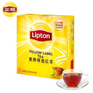 29.9元包邮   立顿黄牌红茶茶包斯里兰卡茶叶袋泡茶100包/袋