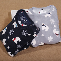 Foreign trade export Japanese male middle-aged youth winter warm fleece sports Home clothing pajamas living clothing suit