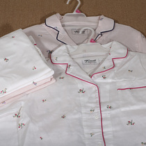 Foreign trade day single womens full cotton double gauze wide version summer thin pajamas home clothes pajamas living suit suit