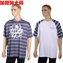 Foreign trade day single man plus fat big size fat quick dry breathable sports short sleeve t-shirt shirt top fitness running shirt