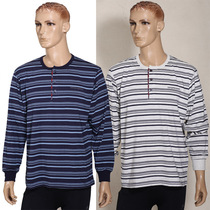 Foreign trade day single men with cotton summer spring and autumn thin long sleeve round neck casual home wear pajamas jacket pullover sweater