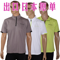 Foreign trade export Japanese mens short-sleeved quick-drying sports casual T-shirt golf has a large size half-zipper pullover