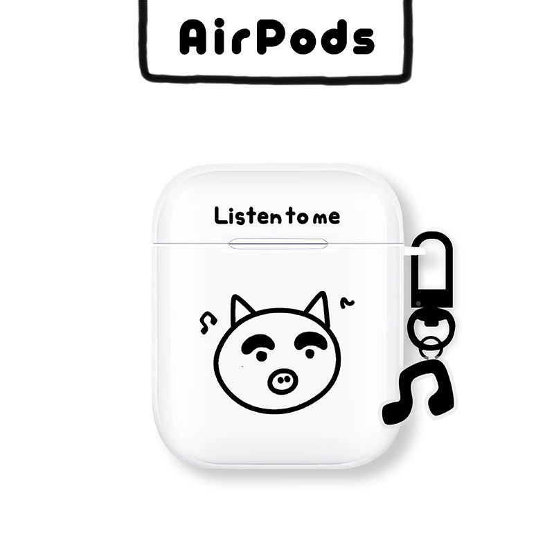 Cute pig airpods1 2 generation protective sleeve suitable for Apple pro3 generation headphone shell transparent soft tpu creative