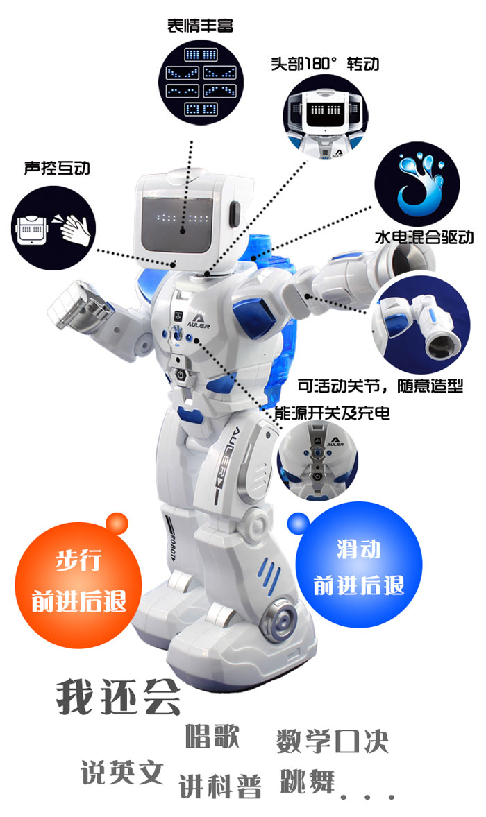 Robot thủy điện lai Le Neng K3 Điều khiển từ xa thông minh Điều khiển từ xa Điều khiển bằng giọng nói đồ chơi cho bé 2 tuổi