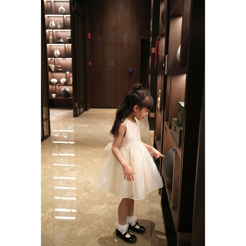 Anyingirl【White Dew】100% Lyocell Princess Dress Baby Birthday Dress Girl's Dress
