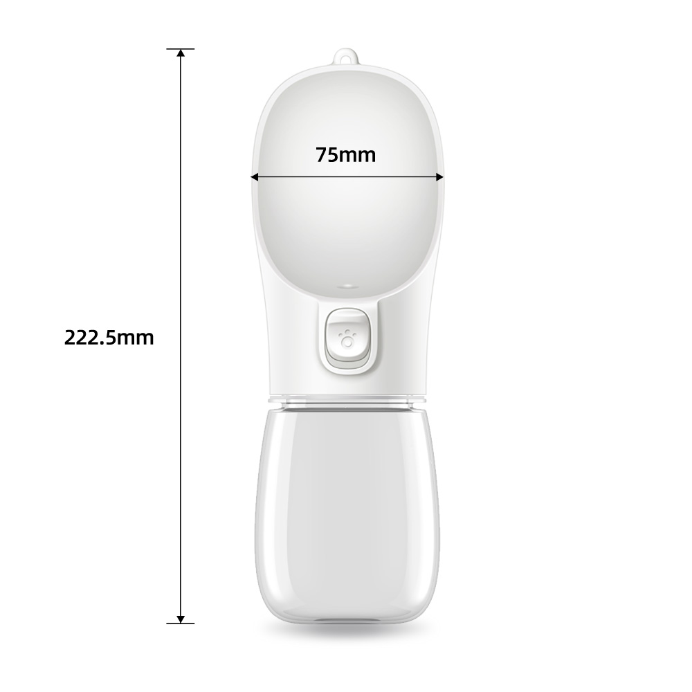 New Generation Of Press Type Traveling Cup 300Ml [Pure White]; No High TemperatureDog go out kettle Water drinker portable Water cup walk a dog Water dispenser Accompanying feed Water bottle Pets outdoors articles