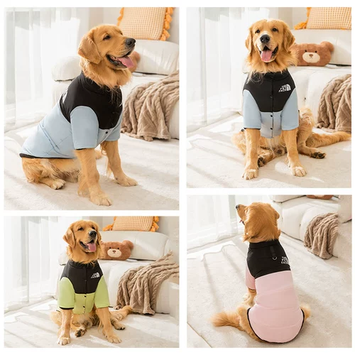 Собачье лицо хлопка домашнее пальто большие собачьи одежды осенью и зимой утолщен теплый золотисто