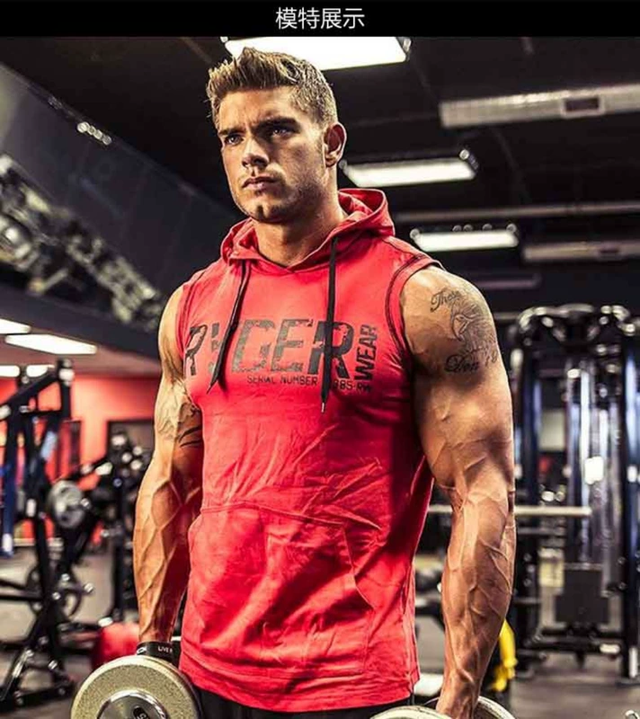 Áo vest nam không tay thể dục vest thể thao vest vest vai cơ bắp anh em đào tạo thấm mồ hôi thấm nước bông đẹp trai áo ba lô nam