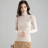 VERO DAZZLE MODA Women Lazy Hong Kong Phong cách Áo len cao cổ cao Áo len nữ dài tay - Áo len ao kieu dep