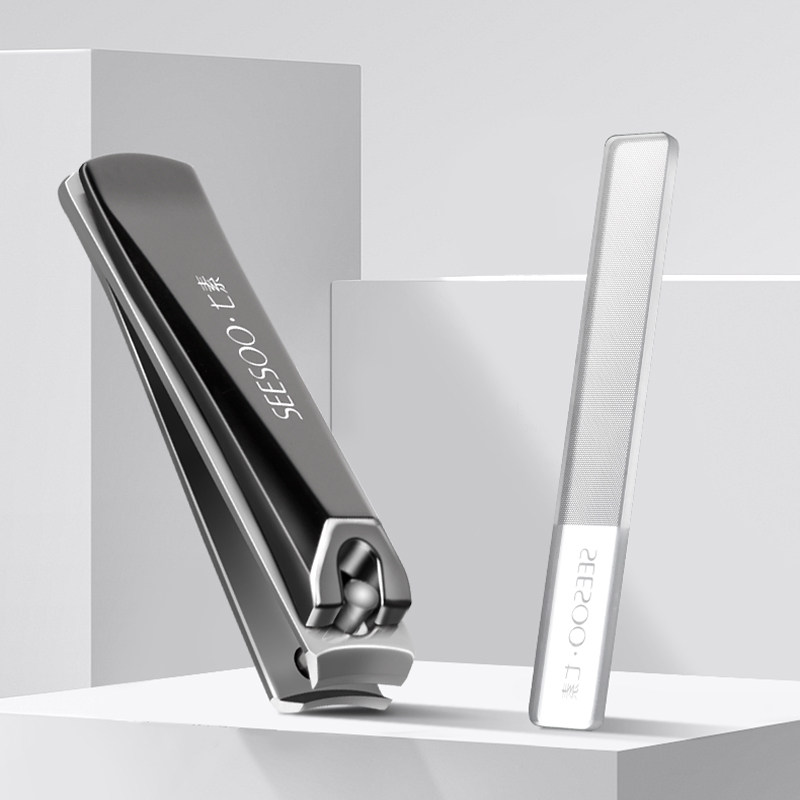 Seven-element alloy nail clippers large household portable stainless steel nail trimming arc nail clipper nail set