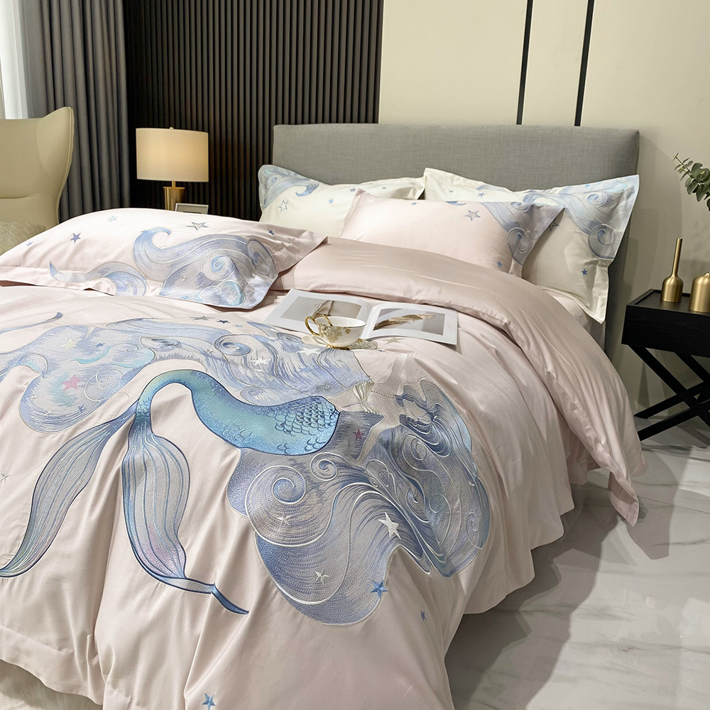 High end 120 Xinjiang long suede cotton four sets of light lavish modern wind embroidery All cotton quilts 1 8 m bed on supplies-Taobao