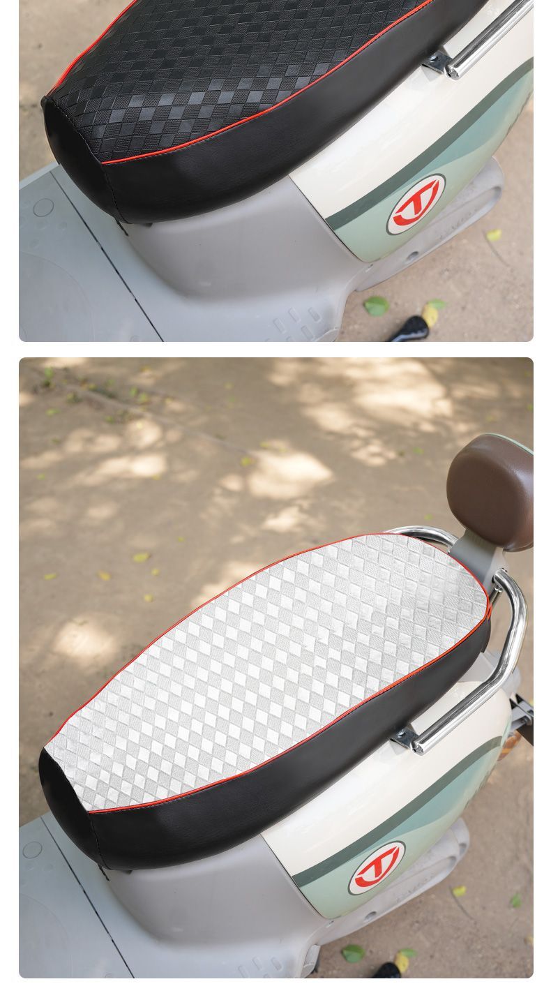 Electric Vehicle Seat Cushion Cover Waterproof and Sun Protection Motorcycle Seat Cover Leather Cover Insulated Seat Cushion Cover Fully Enclosed for All Seasons