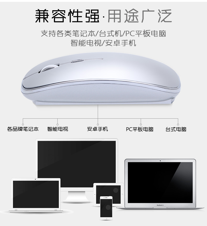 Pha lê không dây dual-mode lần quang Bluetooth chuột đàn ông câm và phụ nữ văn phòng nhà máy tính để bàn chơi game usb chuột không giới hạn phí áp dụng của Apple kê máy tính thinkpad Huawei Lenovo - USB Aaccessories quạt cầm tay mini