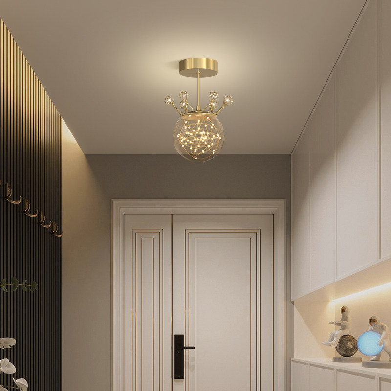 Aisle corridor small chandelier modern minimalist creative starry crown balcony cloakroom light luxury hall entrance lamp
