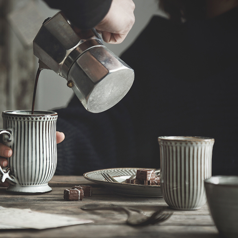 Lototo retro ceramic keller cup of household water cup coffee without milk cup breakfast cup of French cup