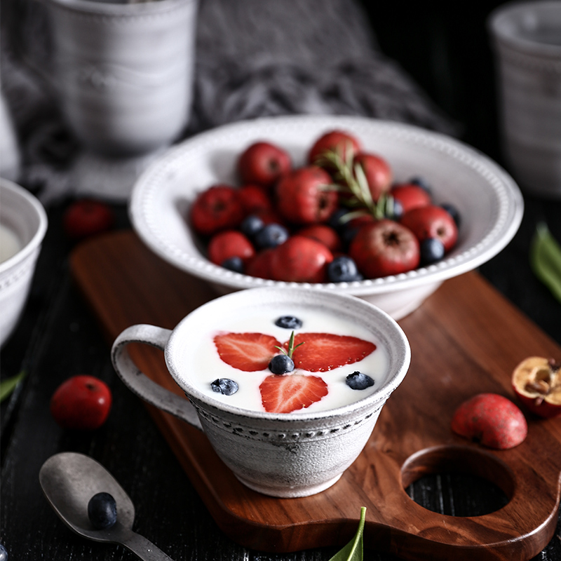 Lototo pale in Japanese Nordic ins anaglyph restoring ancient ways of household ceramic bowl bowl rainbow such as bowl bowl plate tableware