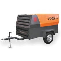 Manufacturer direct sales red five-ring diesel mobile screw air compressor HG190-8C WeiChai 5 3 cubic meters 8 kg Guozo